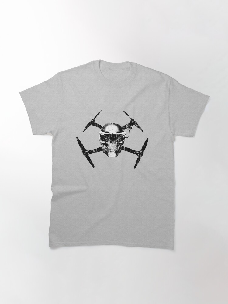 Thumbnail 3 of 7, Classic T-Shirt, FPV Drone Quadcopter Skull Frame designed and sold by Spooner427.