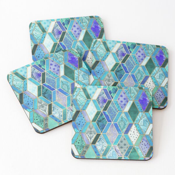 Item preview, Sapphire & Emerald Diamond Patchwork Pattern designed and sold by micklyn.