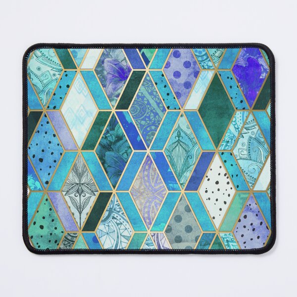 Item preview, Sapphire & Emerald Diamond Patchwork Pattern designed and sold by micklyn.