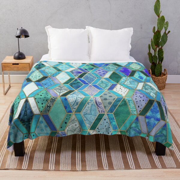 Item preview, Sapphire & Emerald Diamond Patchwork Pattern designed and sold by micklyn.
