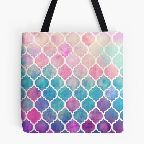 Item preview, Rainbow Pastel Watercolor Moroccan Pattern designed and sold by micklyn.