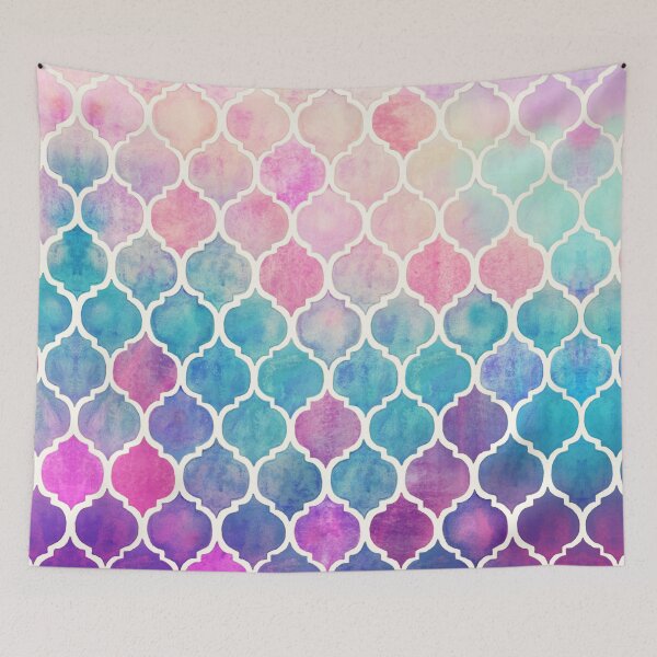 Item preview, Rainbow Pastel Watercolor Moroccan Pattern designed and sold by micklyn.