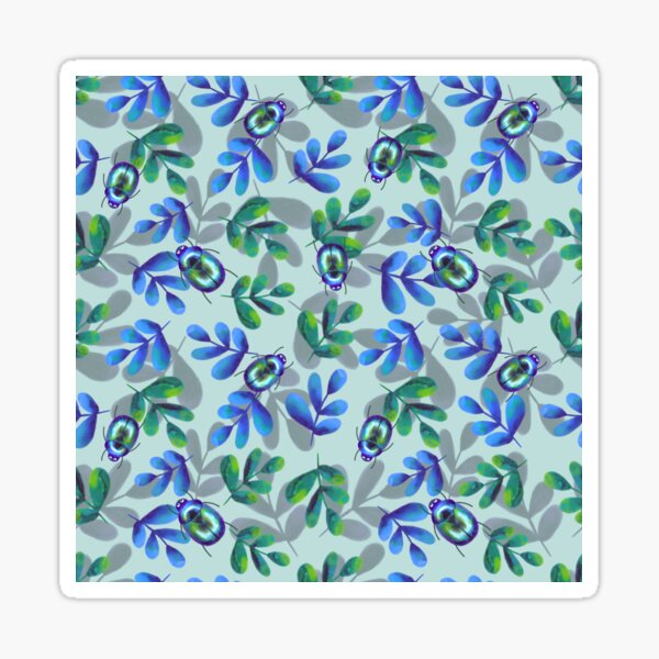 Item preview, Blue Shiny Beetles designed and sold by Lone Jensen.
