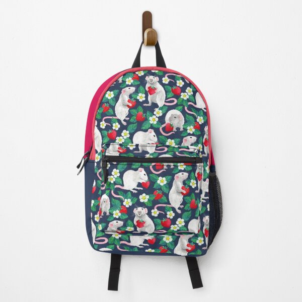 Item preview, Rats Love Strawberries on navy blue designed and sold by micklyn.