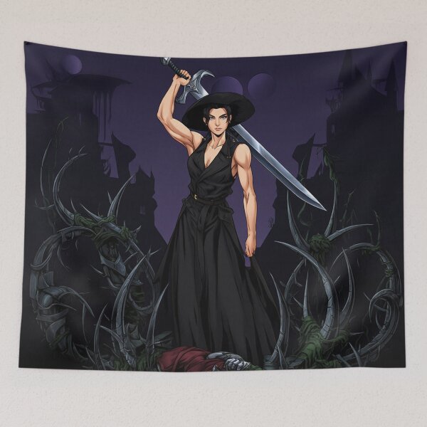 Item preview, Vampire Hunter anime manga woman cool Dracula hunter female warrior art designed and sold by Vintage Designs +.