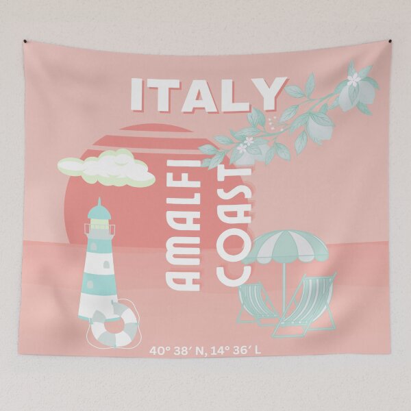 Item preview, Amalfi Coast, Travel Art, Pastel designed and sold by Magic Love Art Print.