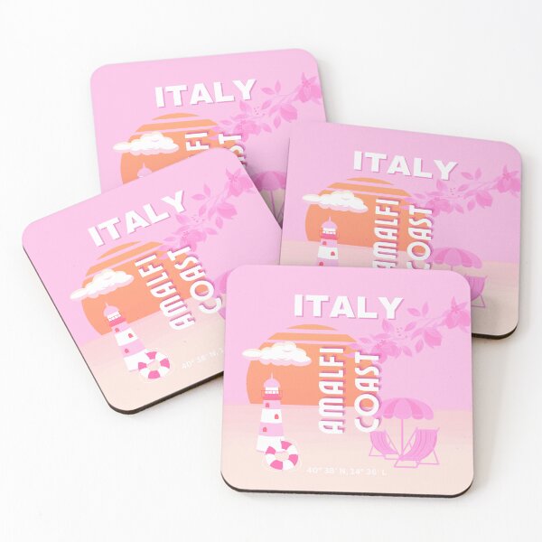 Item preview, Amalfi Coast, Travel Art, Preppy Travel, Pink designed and sold by Magic Love Art Print.