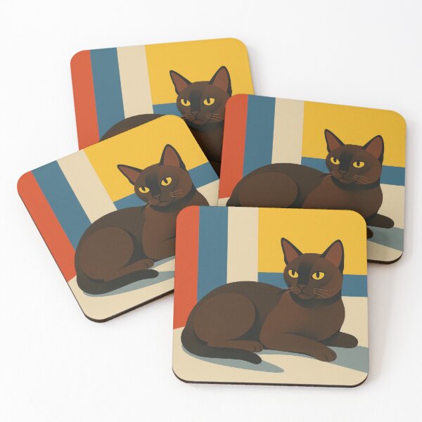 Item preview, Modern Muse – Burmese Cat in Bauhaus Style designed and sold by LesChatsArt.