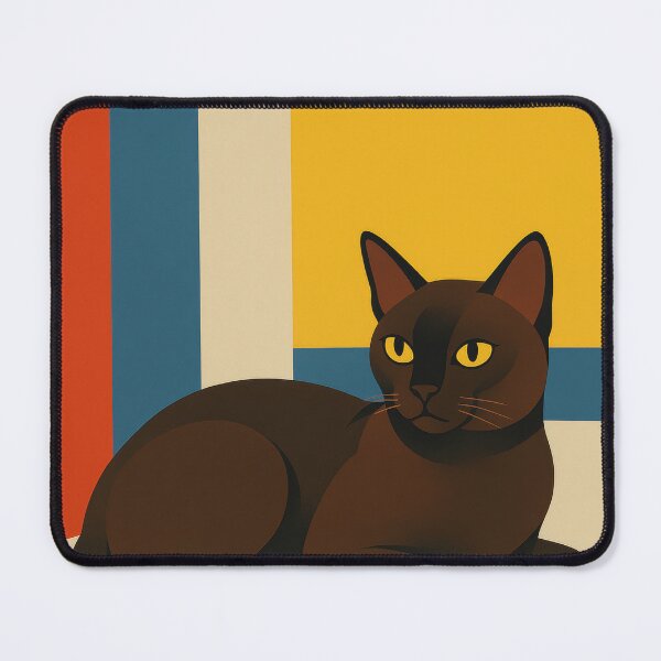 Item preview, Modern Muse – Burmese Cat in Bauhaus Style designed and sold by LesChatsArt.