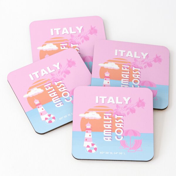 Item preview, Amalfi Coast Travel Art, Preppy Travel, Pink designed and sold by Magic Love Art Print.
