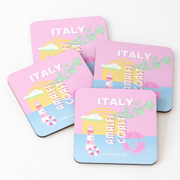 Item preview, Italy Travel art, Amalfi Coast, Preppy Travel, Pink designed and sold by Magic Love Art Print.