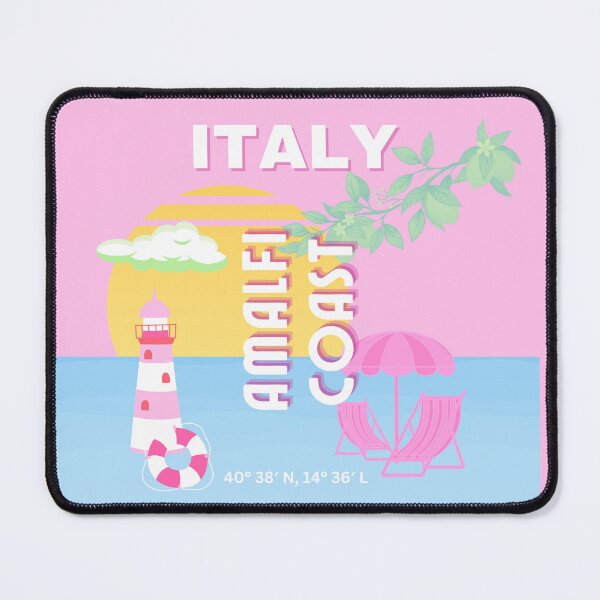 Item preview, Italy Travel art, Amalfi Coast, Preppy Travel, Pink designed and sold by Magic Love Art Print.