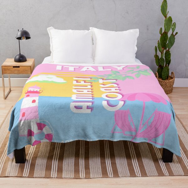 Item preview, Italy Travel art, Amalfi Coast, Preppy Travel, Pink designed and sold by Magic Love Art Print.