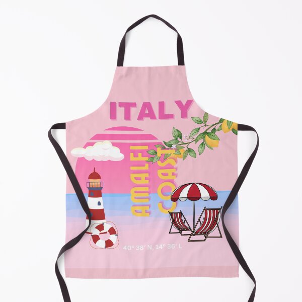 Item preview, Amalfi Coast, Preppy Travel, Pink designed and sold by Magic Love Art Print.
