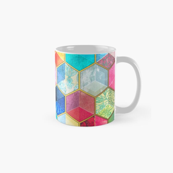 Item preview, Crystal Bohemian Honeycomb Cubes - colorful hexagon pattern designed and sold by micklyn.