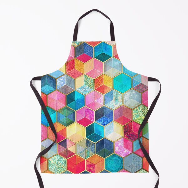 Item preview, Crystal Bohemian Honeycomb Cubes - colorful hexagon pattern designed and sold by micklyn.