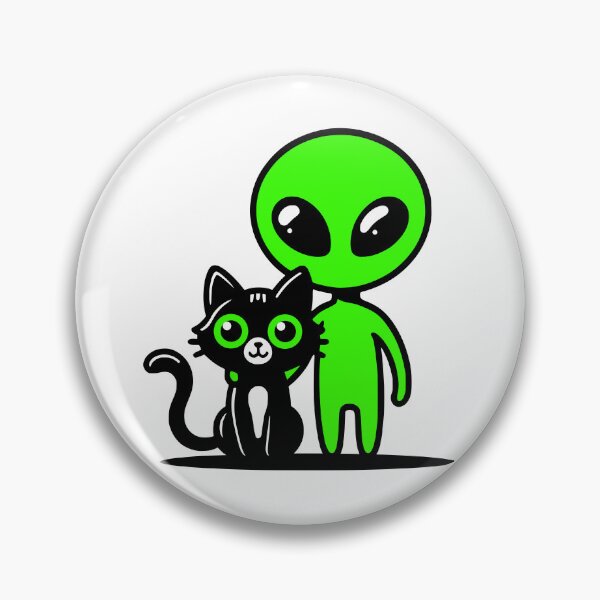 Item preview, Cute Alien Black Cat Friends designed and sold by roswellboutique.