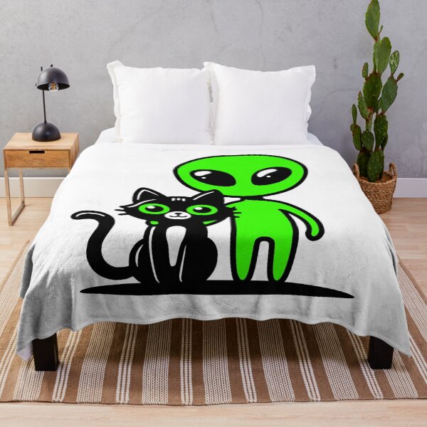 Item preview, Cute Alien Black Cat Friends designed and sold by roswellboutique.