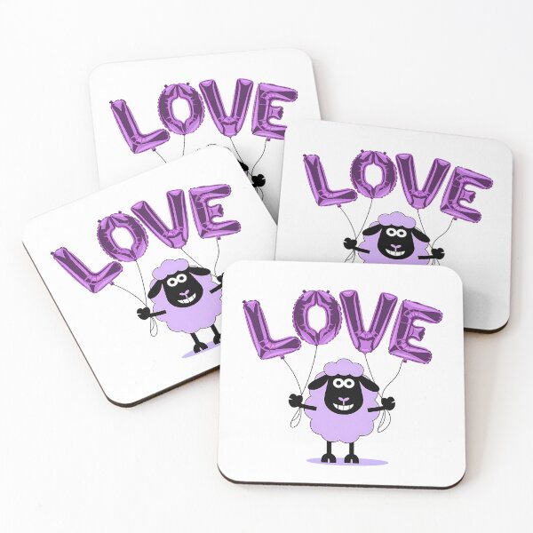 Item preview, Sheep Love Sheep Holding Love Balloons Sheep Valentine designed and sold by SlocifieShop.
