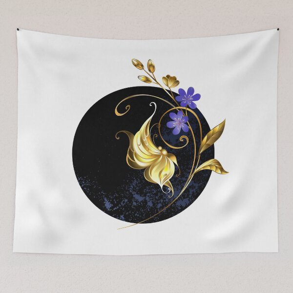 Item preview, Golden butterfly on golden wildflower designed and sold by Blackmoon9.