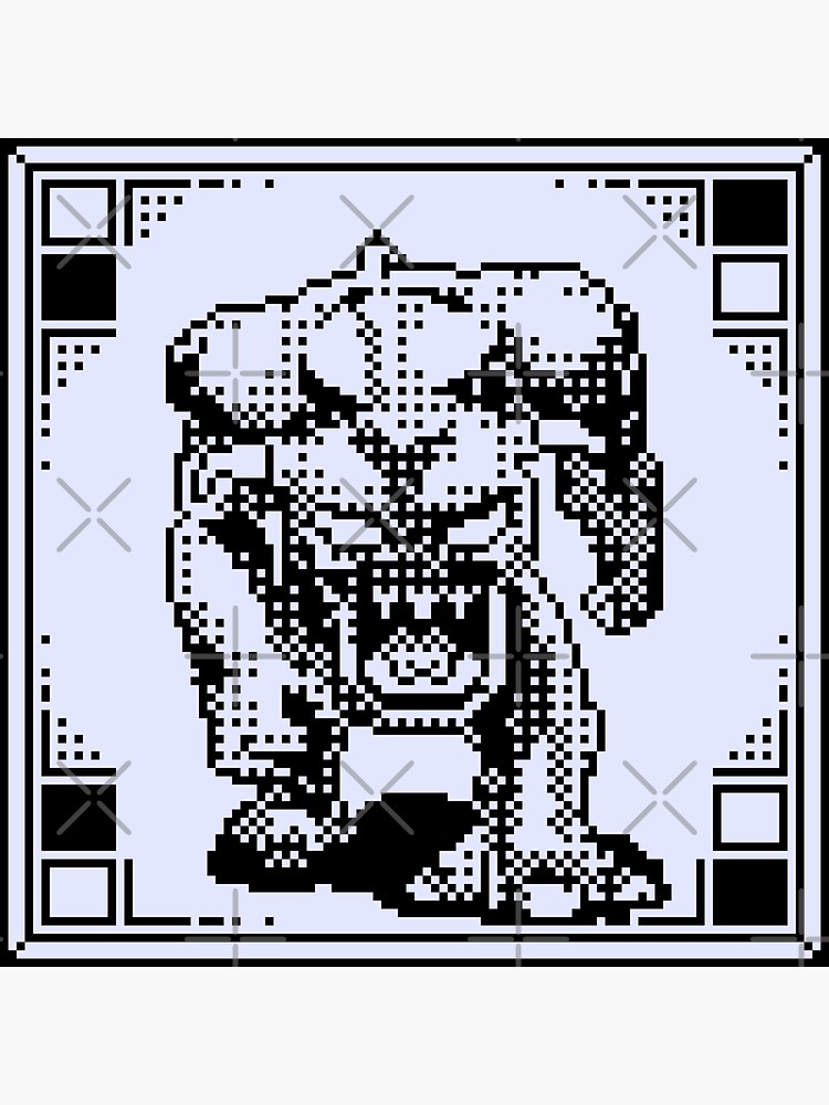 Thumbnail 3 of 3, Sticker, Pinky from Doom - 1 bit pixel art designed and sold by djspacegr.