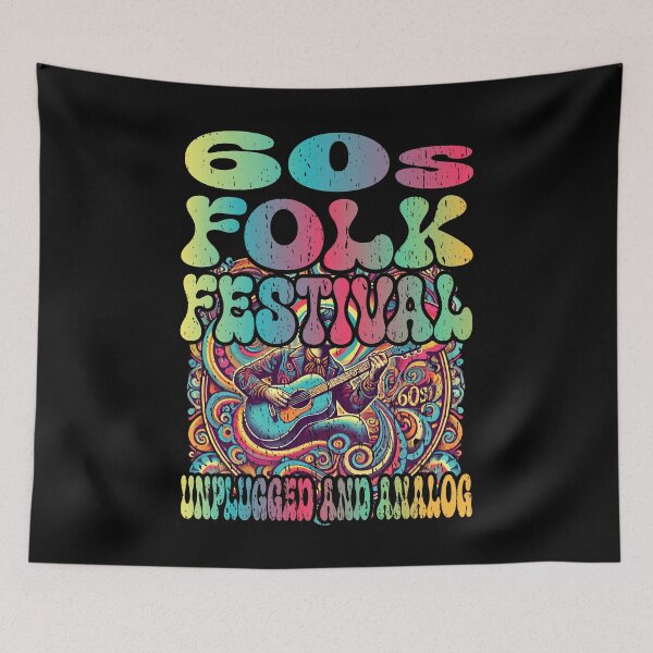 Item preview, 60'S FOLK FESTIVAL UNPLUGGED AND ANALOG 60s vibes peace and love poetry and music arts  designed and sold by Jt41.