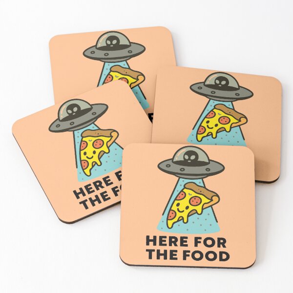 Item preview, Here for the Food – Funny Alien Pizza Abduction Design designed and sold by tos42.