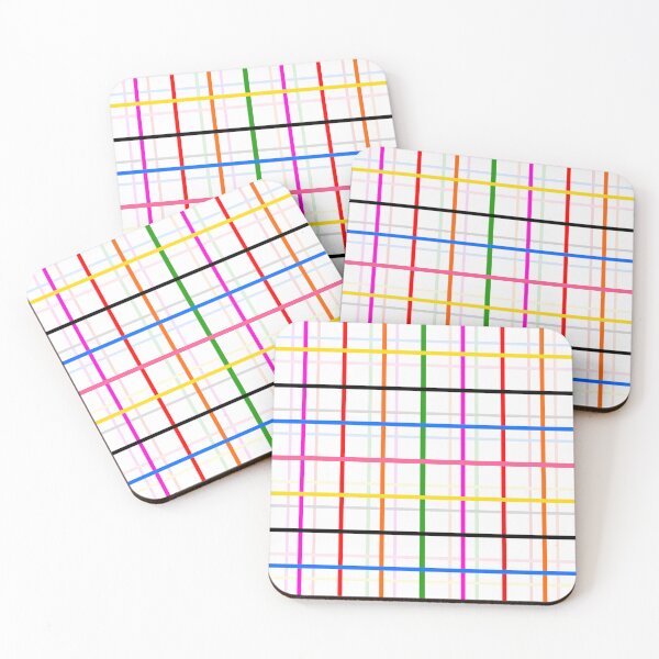 Item preview, Colorful Windowpane Plaid Design - White  designed and sold by PatternTitan.