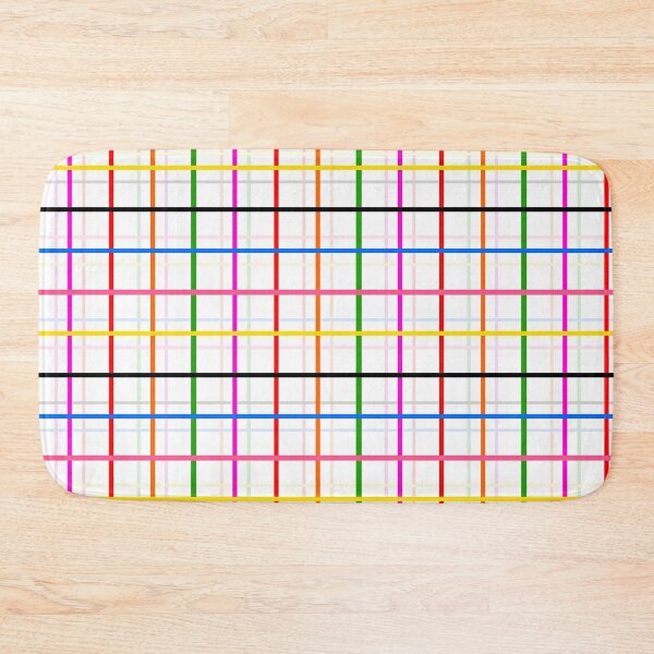 Item preview, Colorful Windowpane Plaid Design - White  designed and sold by PatternTitan.