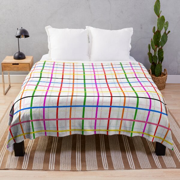 Item preview, Colorful Windowpane Plaid Design - White  designed and sold by PatternTitan.