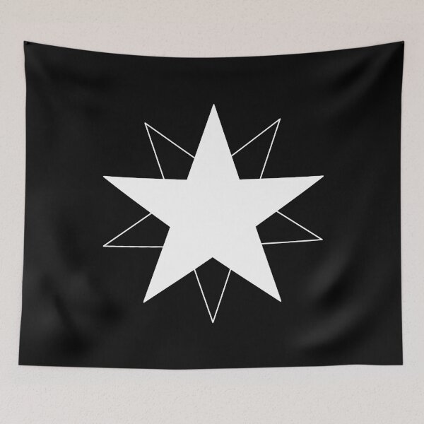 Item preview, Dynamic White Star with Shifting Transparent Outline, Unique designed and sold by villacreativa.