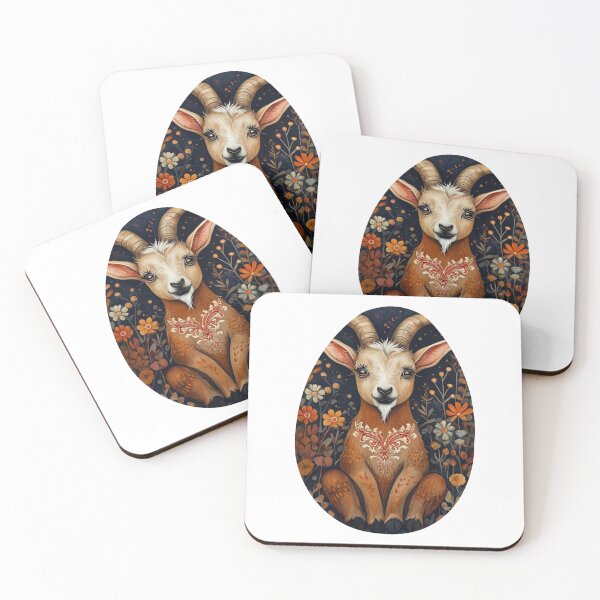 Item preview, Floral Goat Portrait designed and sold by SpazticGoat.