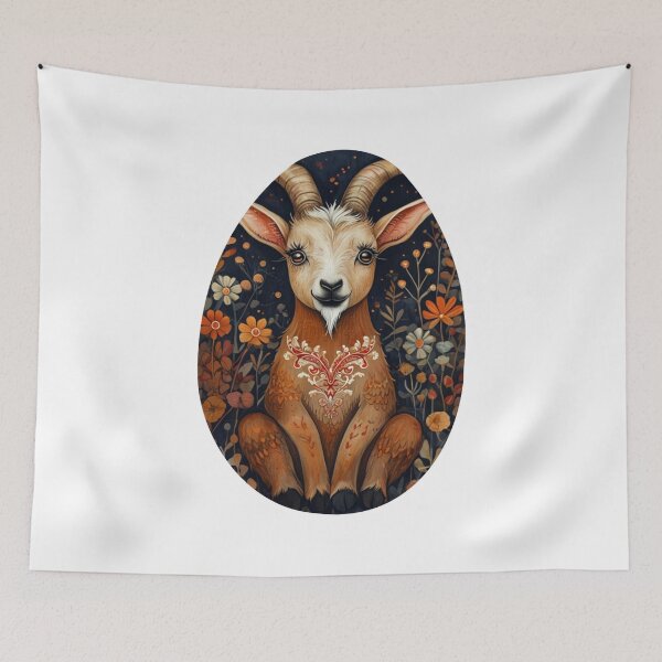 Item preview, Floral Goat Portrait designed and sold by SpazticGoat.