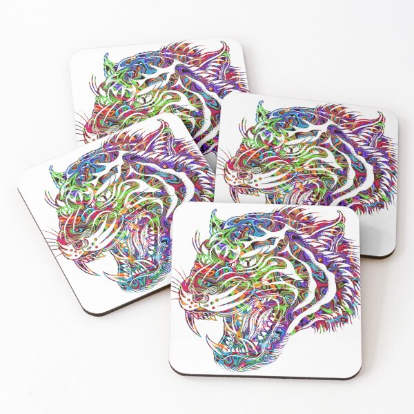Item preview, psychedelic tiger face designed and sold by SharpKlaws.
