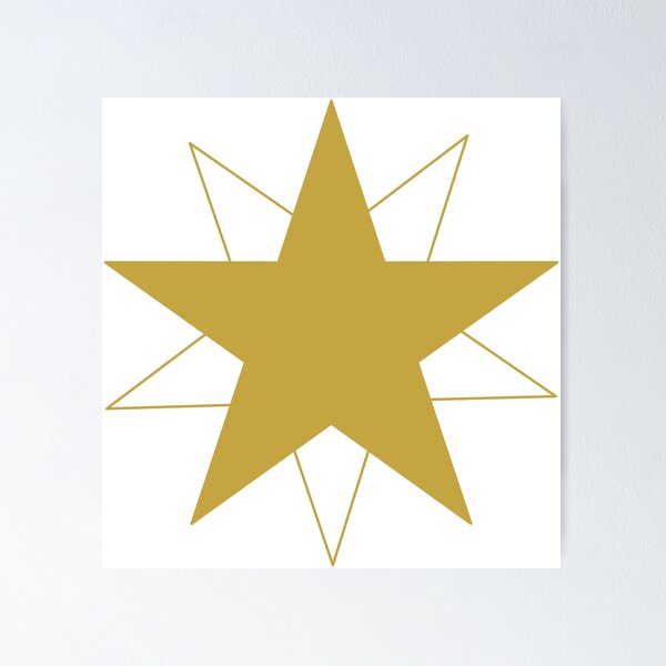 Item preview, Dynamic Golden Star with Shifting Transparent Outline, Unique designed and sold by villacreativa.