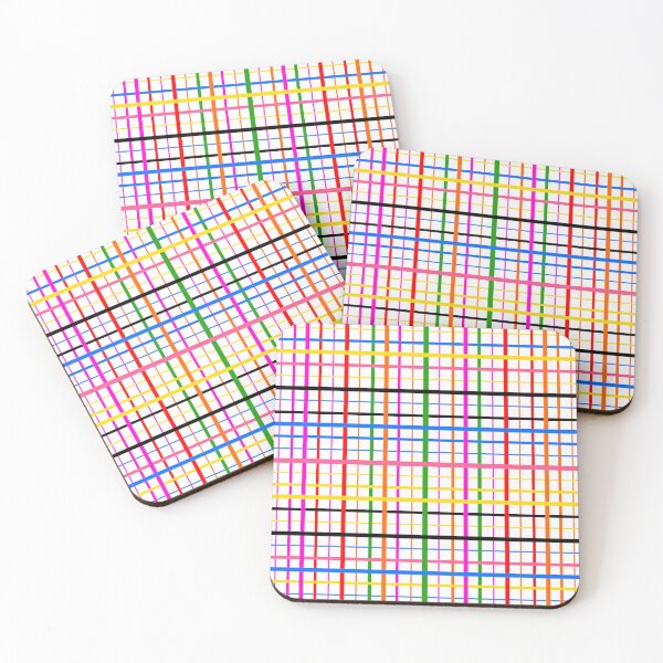 Item preview, Colorful Line Plaid Check Design - White  designed and sold by PatternTitan.