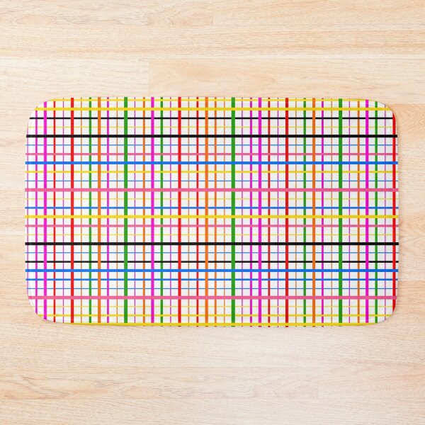 Item preview, Colorful Line Plaid Check Design - White  designed and sold by PatternTitan.