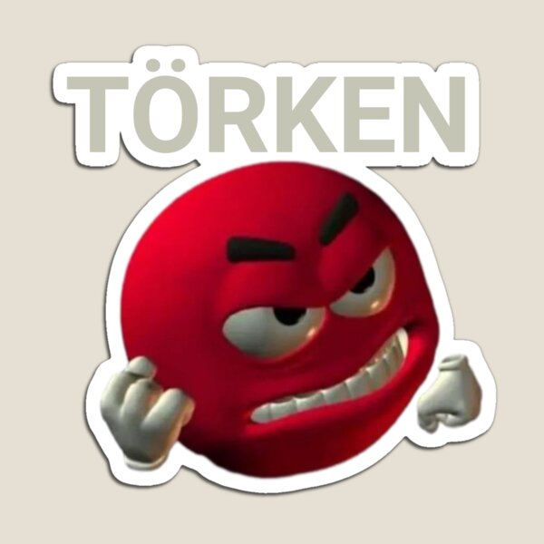 Vista previa del artículo con la obra «Emoji turco rojo malvado (meme alemán)», diseñado y vendido por LayersDesign.