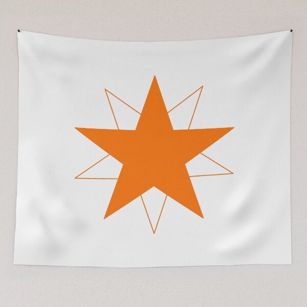 Item preview, Dynamic Orange Star with Shifting Transparent Outline, Unique designed and sold by villacreativa.