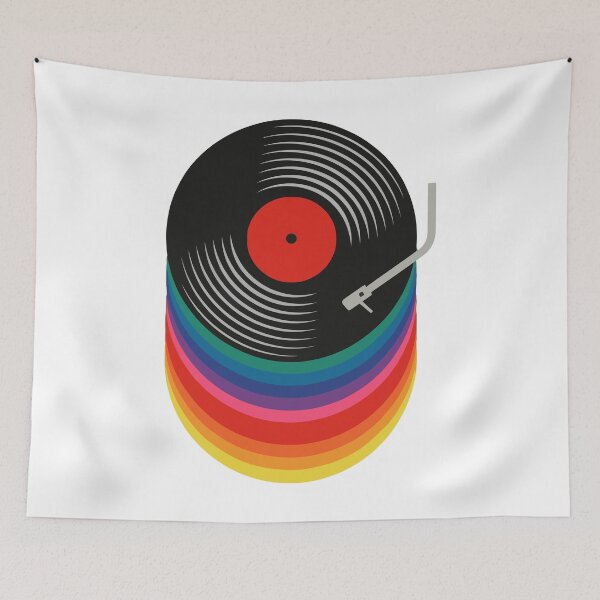 Item preview, Retro Vinyl Records Rainbow designed and sold by Angry Swan Designs.