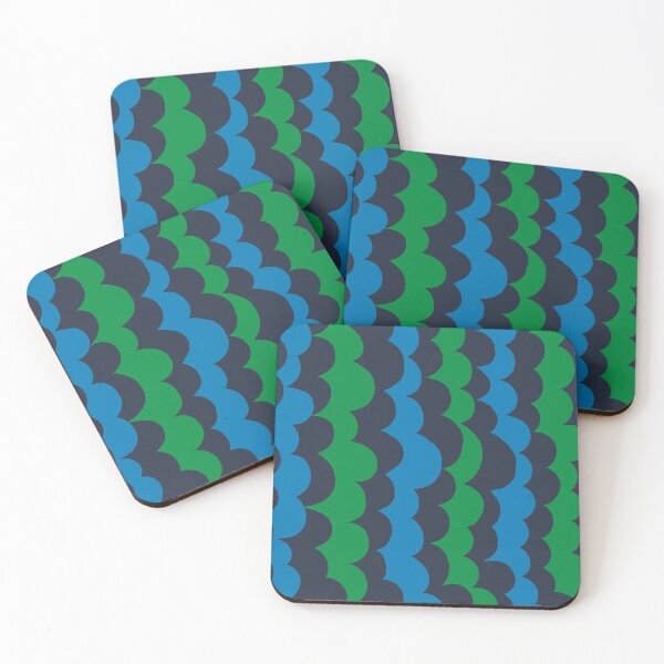 Item preview, Cool Modern Scandinavian Bubbly Pattern in Blue and Green designed and sold by Deutschic.