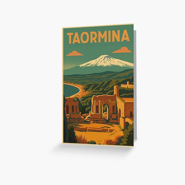 Item preview, Vintage Retro Style Taormina, Sicily Travel designed and sold by Pensierino.