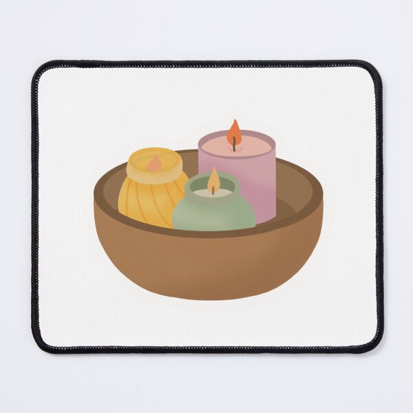 Item preview, Trio Candle Bowl Sticker – Warm Self-Care Ritual Illustration designed and sold by iuliiaGot.