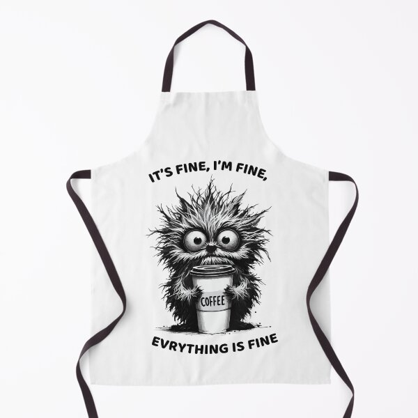 Item preview, Product quote funny Furball drinking coffee- IT'S FINE, I'M FINE, EVERYTHING IS FINE designed and sold by Gadget80.