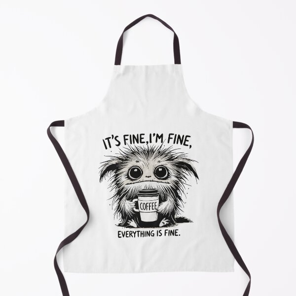 Item preview, Product quote funny Furball drinking coffee- IT'S FINE, I'M FINE, EVERYTHING IS FINE designed and sold by Gadget80.
