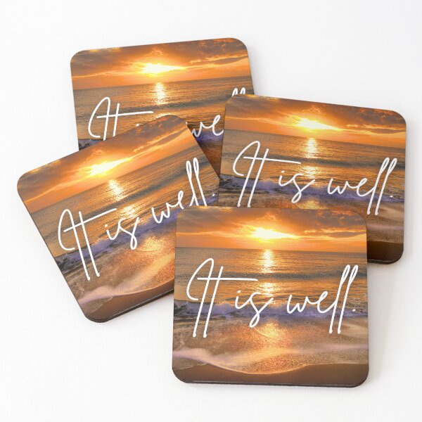 Item preview, It Is Well – Serene Sunset Ocean Design designed and sold by ArtsieChristian.