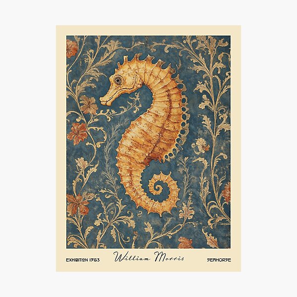 Item preview, William Morris Seahorse Botanical designed and sold by MidCenturyStore.