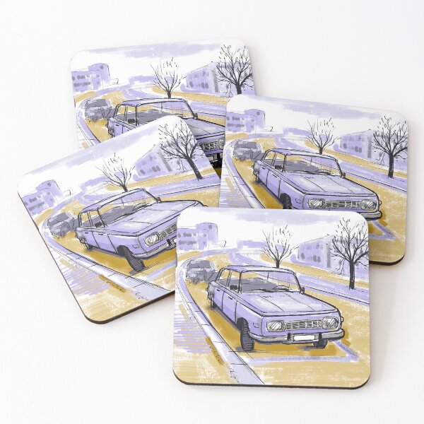 Item preview, Vintage purple car designed and sold by Luckagrafika.