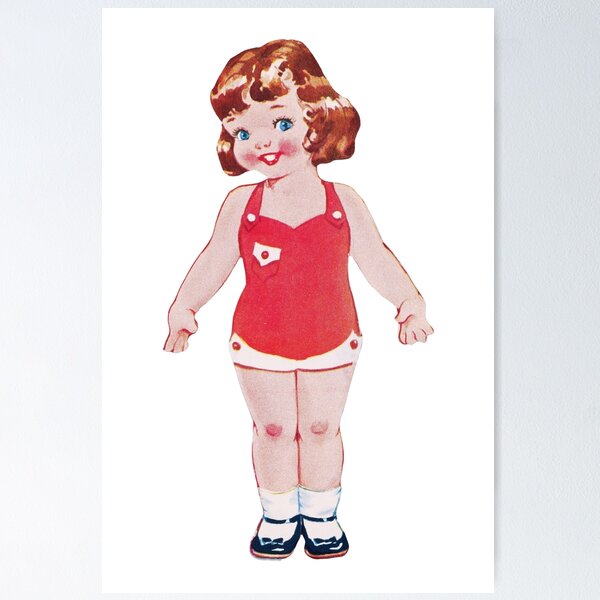 Item preview, Betty vintage retro paper doll. Mid century. designed and sold by Vellum-and-venegar.