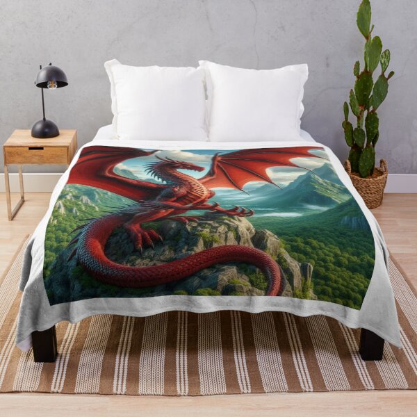 Item preview, Red Dragon with Open Wings on Hill top designed and sold by kharatsuchita.